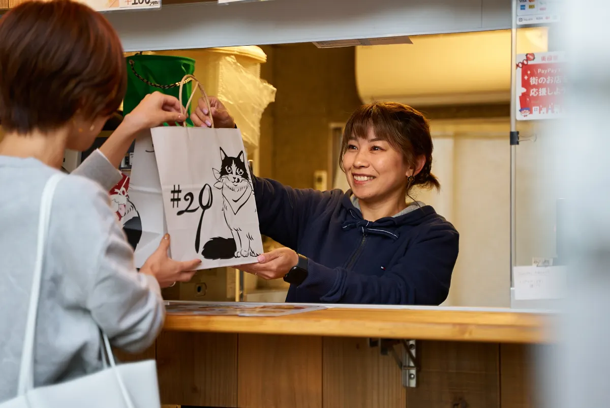 スタッフとテイクアウト